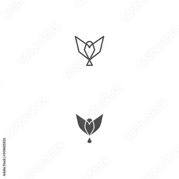 Fototapeta simple bird line art logo design