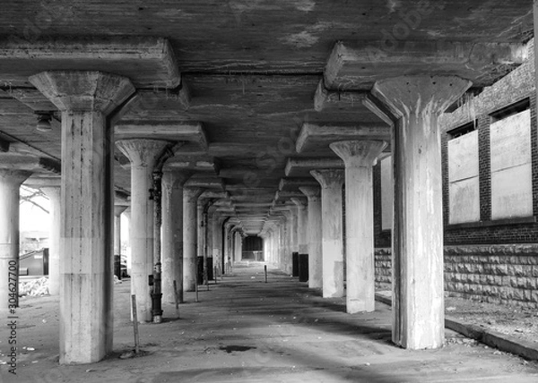 Fototapeta Under the Bridge, Pillars, Depth