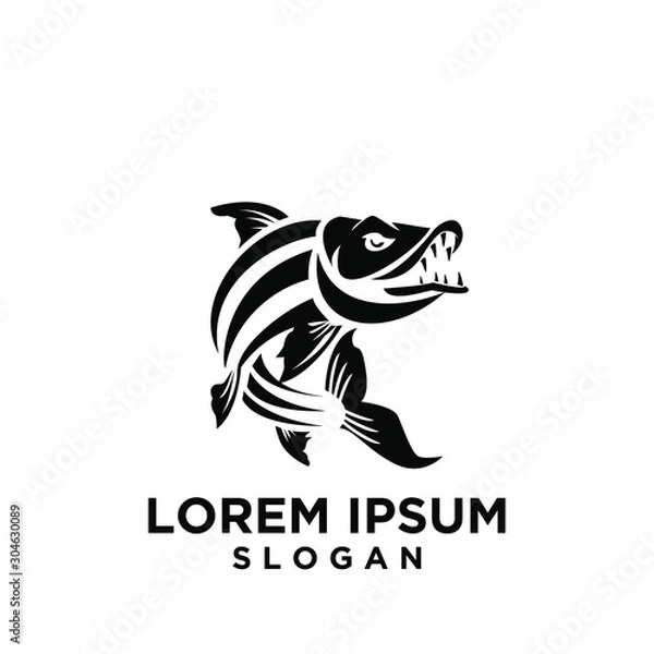 Obraz tiger fish logo icon design vector illustration