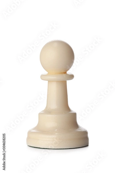 Fototapeta White chess piece isolated on white background