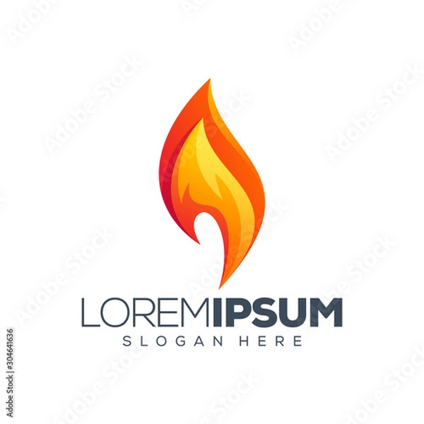 Fototapeta fire logo design vector illustration