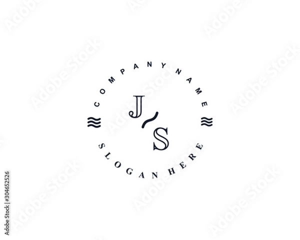 Obraz Initial JS vintage logo template	