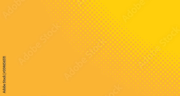 Fototapeta Orange halftone pop art background abstract vector comics style blank layout template with clouds beams and isolated dots pattern. For sale banner for your designe 1960s. with copy space eps10
