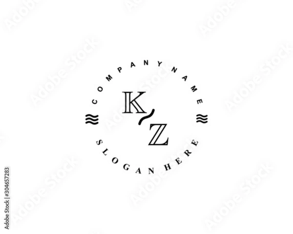 Obraz Initial KZ vintage logo template	