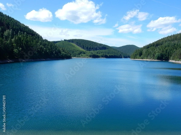 Fototapeta Ohra reservoir, Luisenthal, Thuringia, Germany