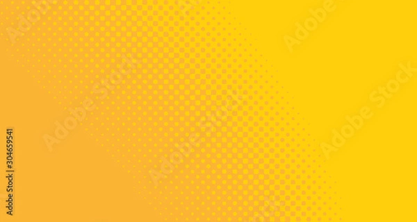 Fototapeta Orange halftone pop art background abstract vector comics style blank layout template with clouds beams and isolated dots pattern. For sale banner for your designe 1960s. with copy space eps10