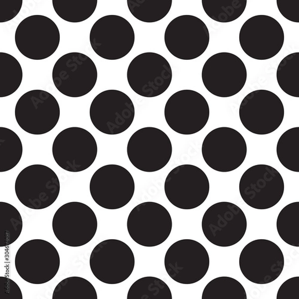 Obraz black white seamless pattern with circle dot