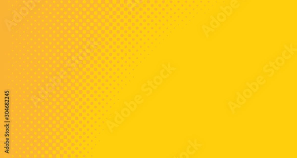 Fototapeta Orange halftone pop art background abstract vector comics style blank layout template with clouds beams and isolated dots pattern. For sale banner for your designe 1960s. with copy space eps10