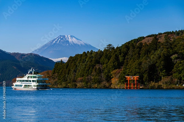 Obraz 芦ノ湖から見る富士山