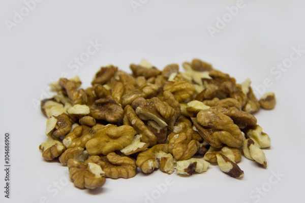 Fototapeta walnuts on a white background
