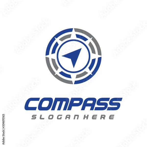 Fototapeta Navigation, Arrow, Compass Logo Vector