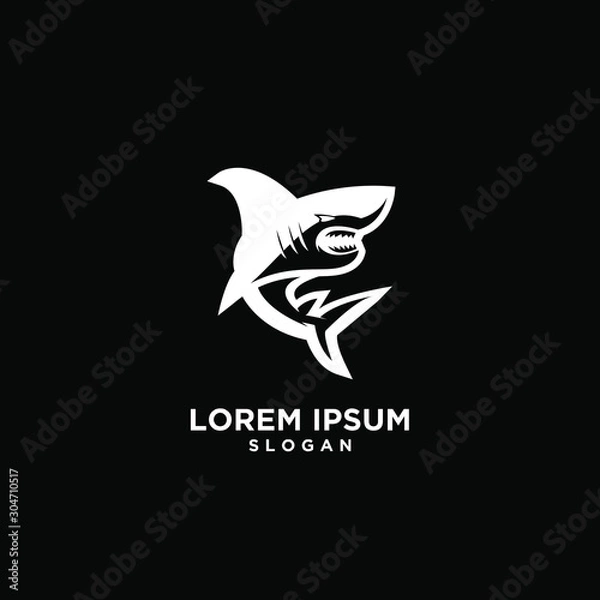 Obraz black shark fish predator logo icon design vector illustration