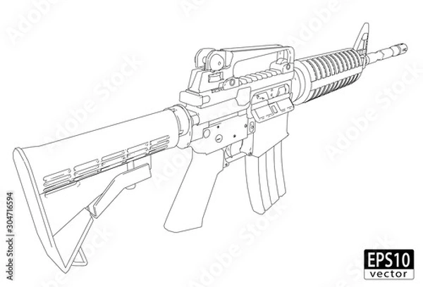 Obraz Assault Gun Wireframe (Back)| EPS10 Vector