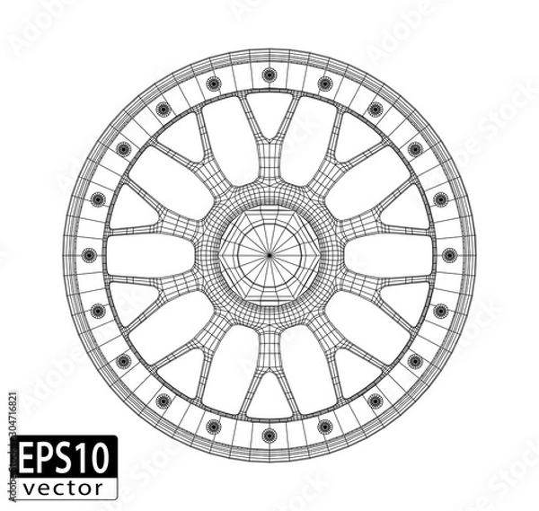 Fototapeta Car Alloy Front View | EPS10 Vector
