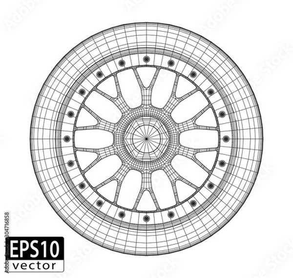 Obraz Car Alloy Front View | EPS10 Vector