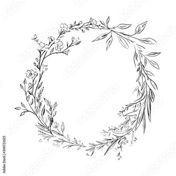 Obraz Elegant floral elements. Floral wreath
