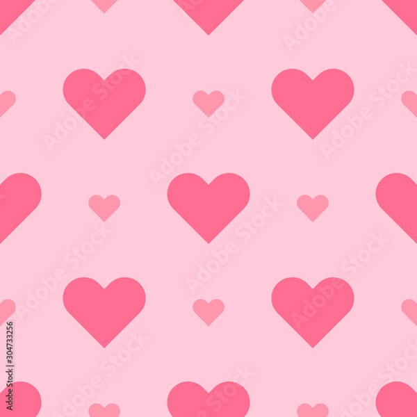 Fototapeta Pink hearts seamless vector pattern