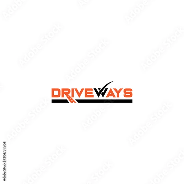 Fototapeta  Creative and modern typography drive ways logo design template vector eps for use transportation business purpose