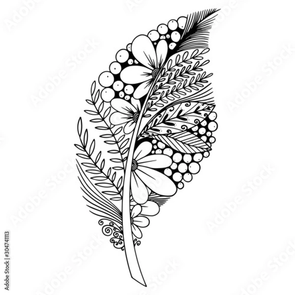 Obraz Cute floral ornament. leaf. Floral mandala
