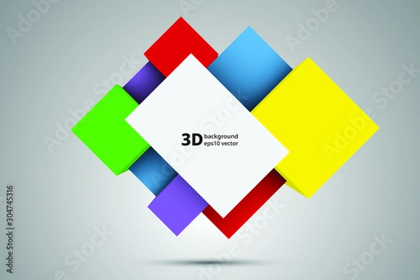 Fototapeta 3D background, abstract frame eps10 vector.