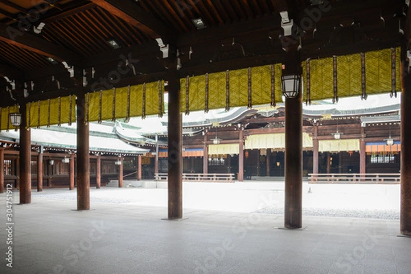 Obraz Columnas en templo japonés