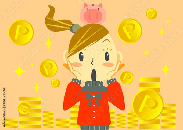 Fototapeta ポイント増量バナー　秋冬　女子