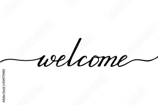 Fototapeta Phrase welcome handwritten text vector