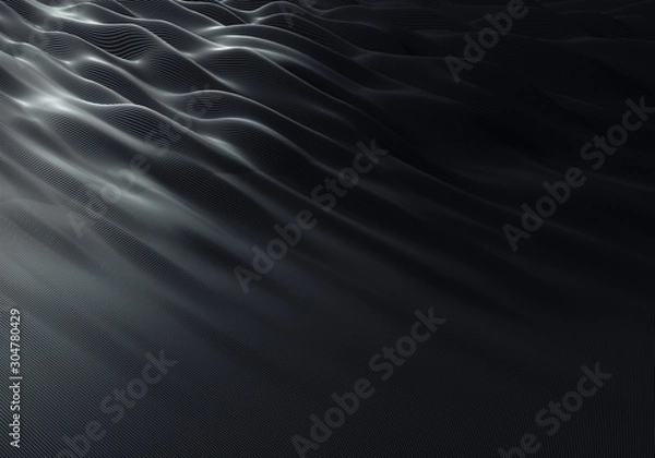 Fototapeta Clean Abstract Black Background with Small Waves and Fine Details