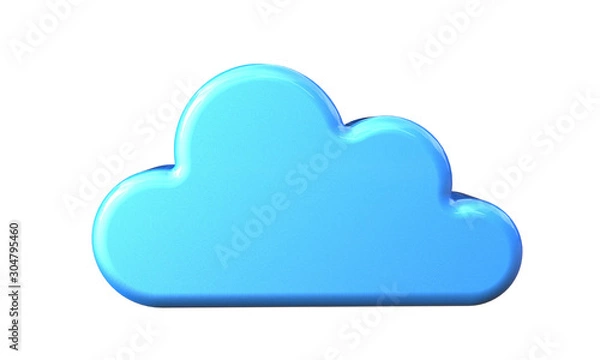 Obraz 3d illustration of blue cloud isolated on white