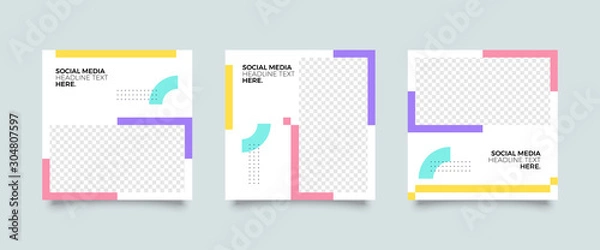 Obraz Modern promotion square web banner for social media mobile apps. Elegant sale and discount promo backgrounds for digital marketing