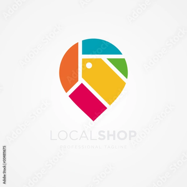 Fototapeta local shop logo design template vector
