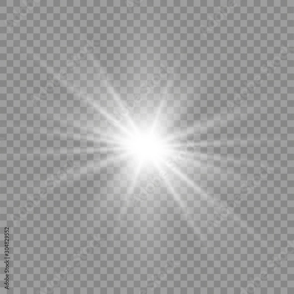 Obraz Glow light effect. Star burst with sparkles.Sun. Vector illustration	