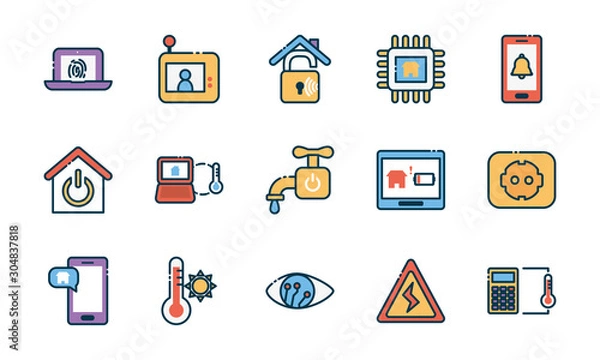 Obraz Smart home icon set vector design