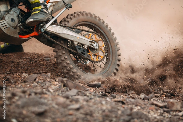 Fototapeta Details of debris in a motocross race .