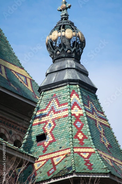 Fototapeta detail on the tower of The Orthodox Cathedral of Timisoara in Romania