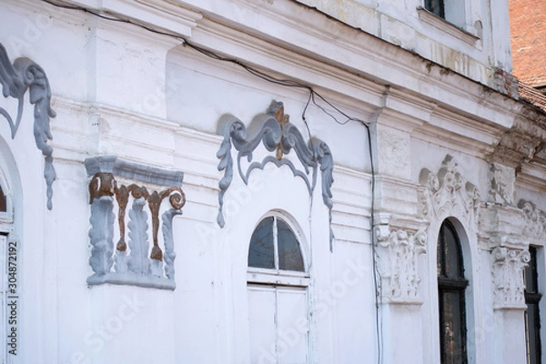 Fototapeta window and door of building in timisoara romania