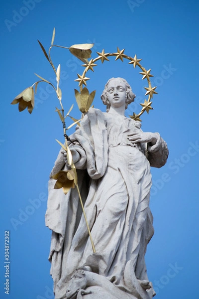 Fototapeta statue from 1756 in Liberty Square in Timisoara
