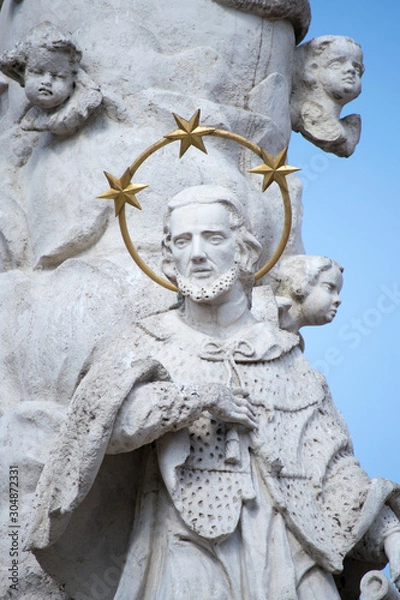 Fototapeta statue from 1756 in Liberty Square in Timisoara