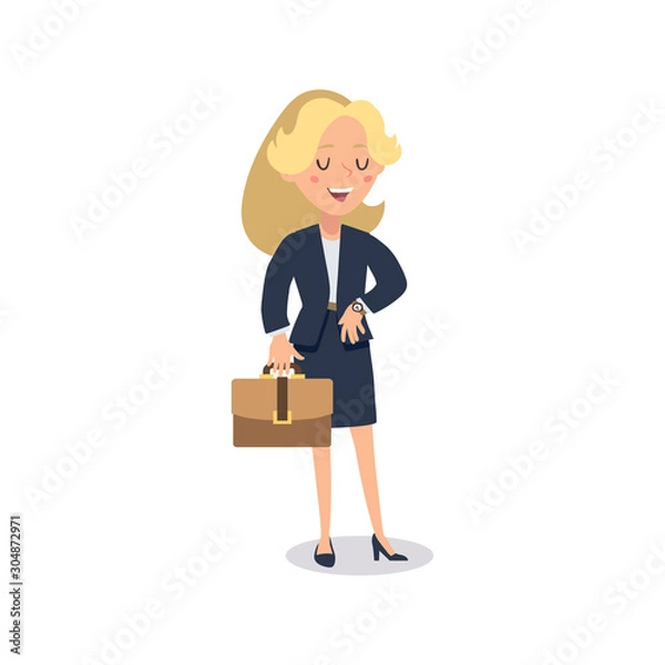 Obraz Businesswoman character. Animate character. Young lady personage constructor. Different woman postures. Vector set personage.usinesswoman working character design set. Vector design.
