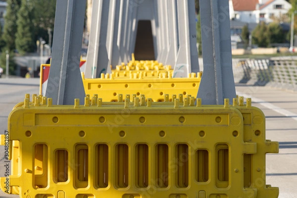Obraz Dresden traffic fence yellow construction site preparation bridge landscape