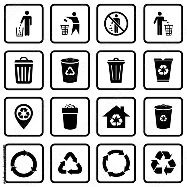 Fototapeta trash can icon vector design symbol