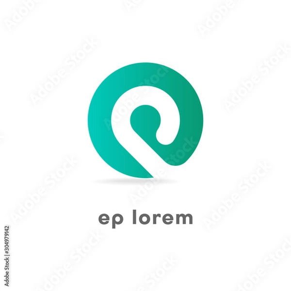 Obraz Abstract 'ep'  letters combination design. Vector image.