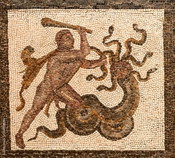 Fototapeta hercules fighting with a moster