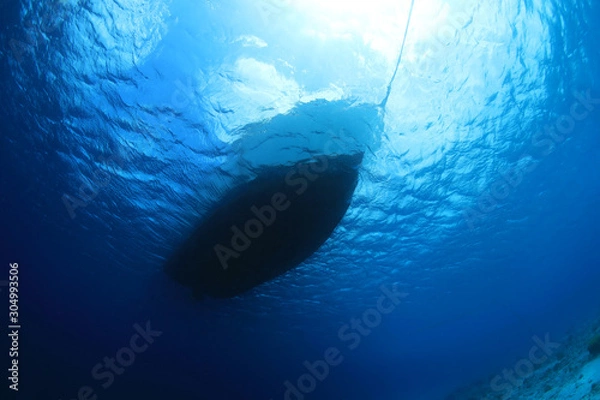 Fototapeta Underwater part of tourist ship