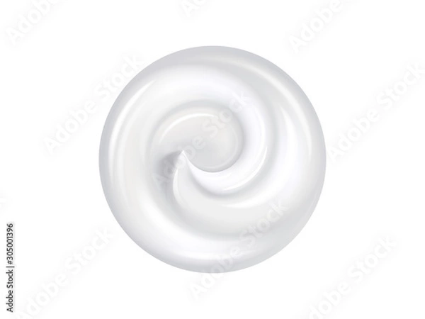 Fototapeta Realistic cosmetic cream smear, top view