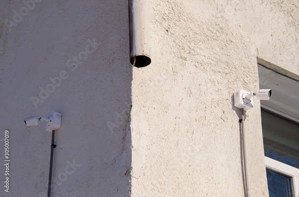 Fototapeta security camera on wall