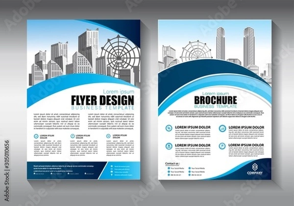 Obraz Business abstract vector template. Brochure design, cover modern layout, annual report, poster, flyer in A4 with colorful triangles, geometric shapes for tech, science, market with light background
