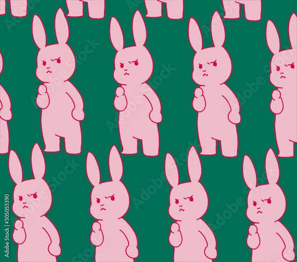 Fototapeta うさぎ　怒り　緑