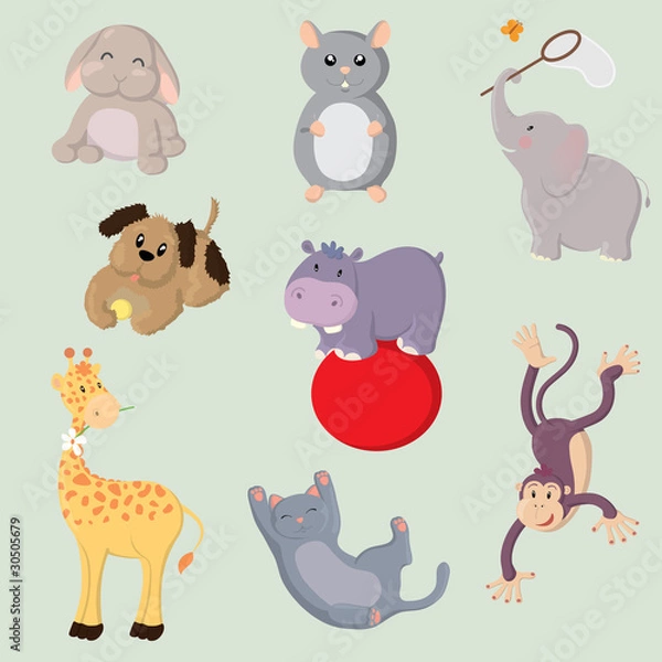 Obraz Cute animal set