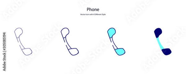 Fototapeta Phone Vector Icon with 4 Different Style